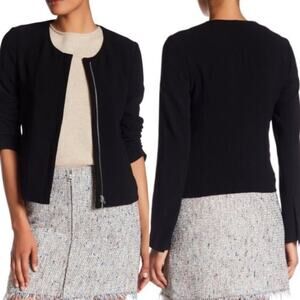 THEORY Black Tarlan-Admiral Zip Front Jacket size 2